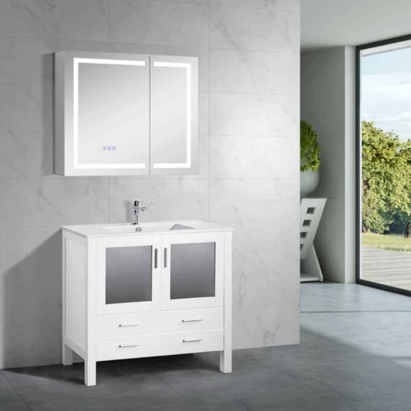 Sigge 36" Freestanding Bathroom Vanity with Ceramic Integrated Sink Top