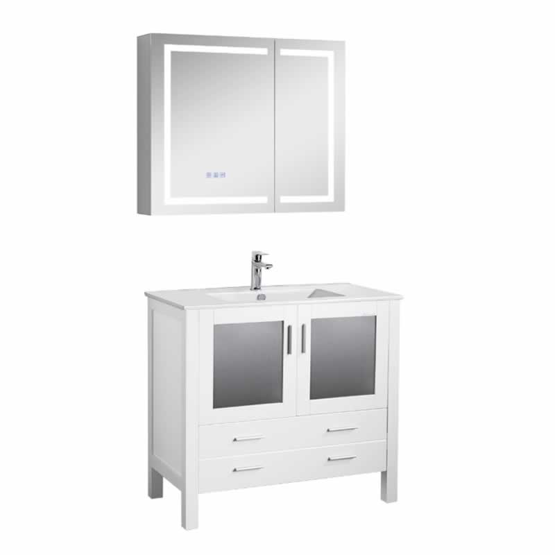 Sigge 36" Freestanding Bathroom Vanity with Ceramic Integrated Sink Top