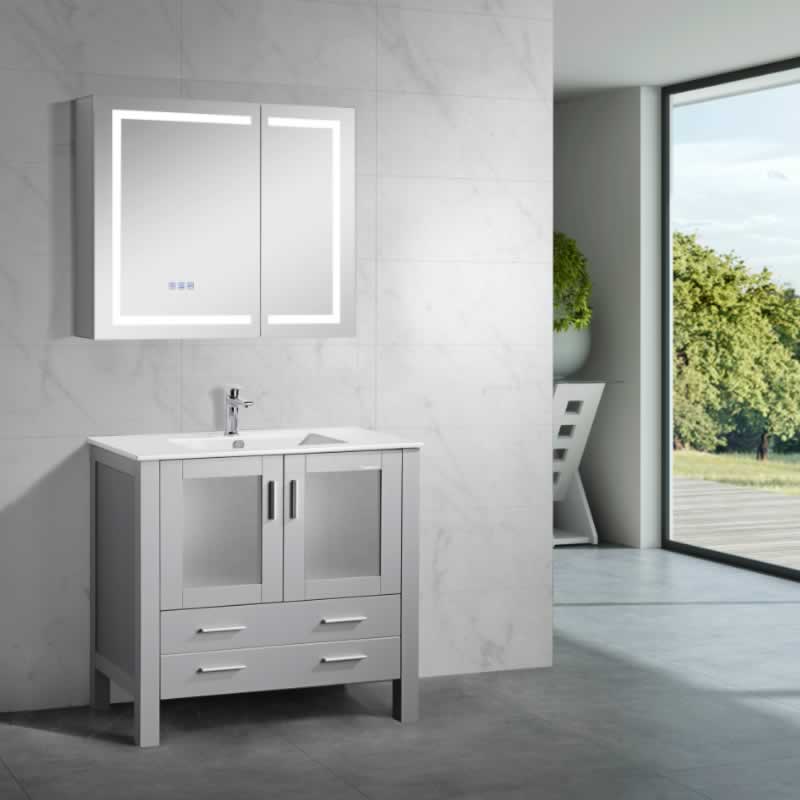 Sigge 36" Freestanding Bathroom Vanity with Ceramic Integrated Sink Top