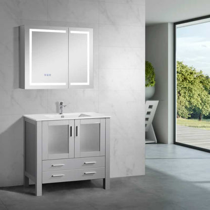 Sigge 36" Freestanding Bathroom Vanity with Ceramic Integrated Sink Top