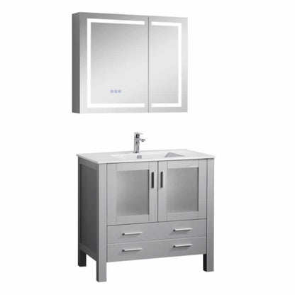 Sigge 36" Freestanding Bathroom Vanity with Ceramic Integrated Sink Top