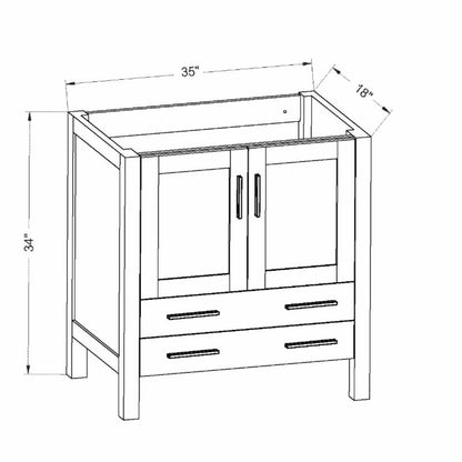 Sigge 36" Freestanding Bathroom Vanity with Ceramic Integrated Sink Top