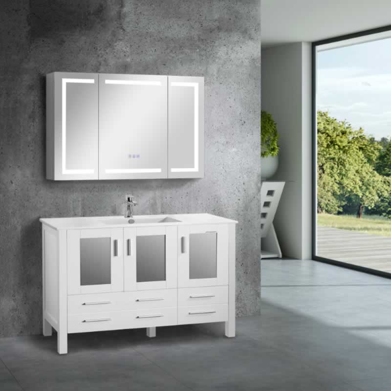 Sigge 48" Freestanding Bathroom Vanity with Ceramic Integrated Sink Top