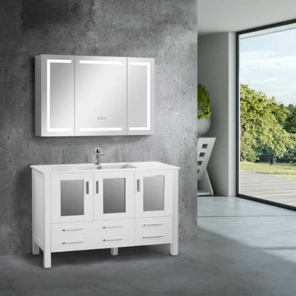 Sigge 48" Freestanding Bathroom Vanity with Ceramic Integrated Sink Top
