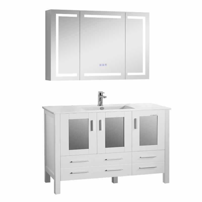 Sigge 48" Freestanding Bathroom Vanity with Ceramic Integrated Sink Top