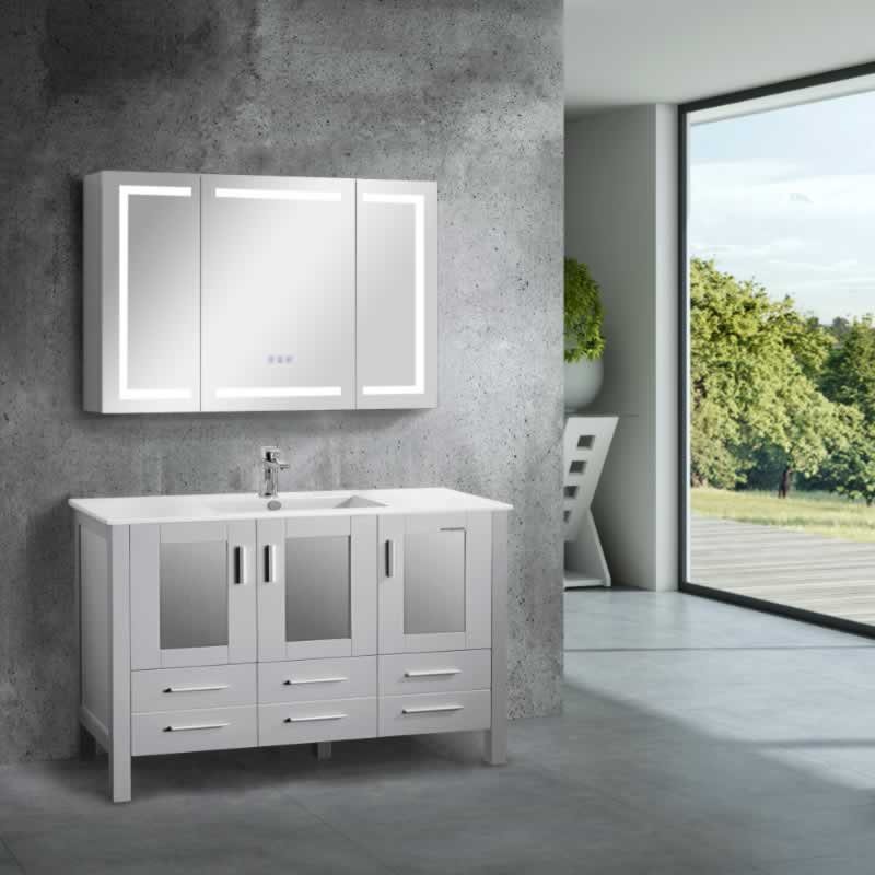 Sigge 48" Freestanding Bathroom Vanity with Ceramic Integrated Sink Top
