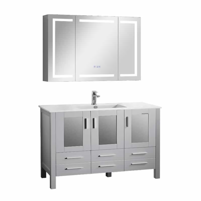 Sigge 48" Freestanding Bathroom Vanity with Ceramic Integrated Sink Top