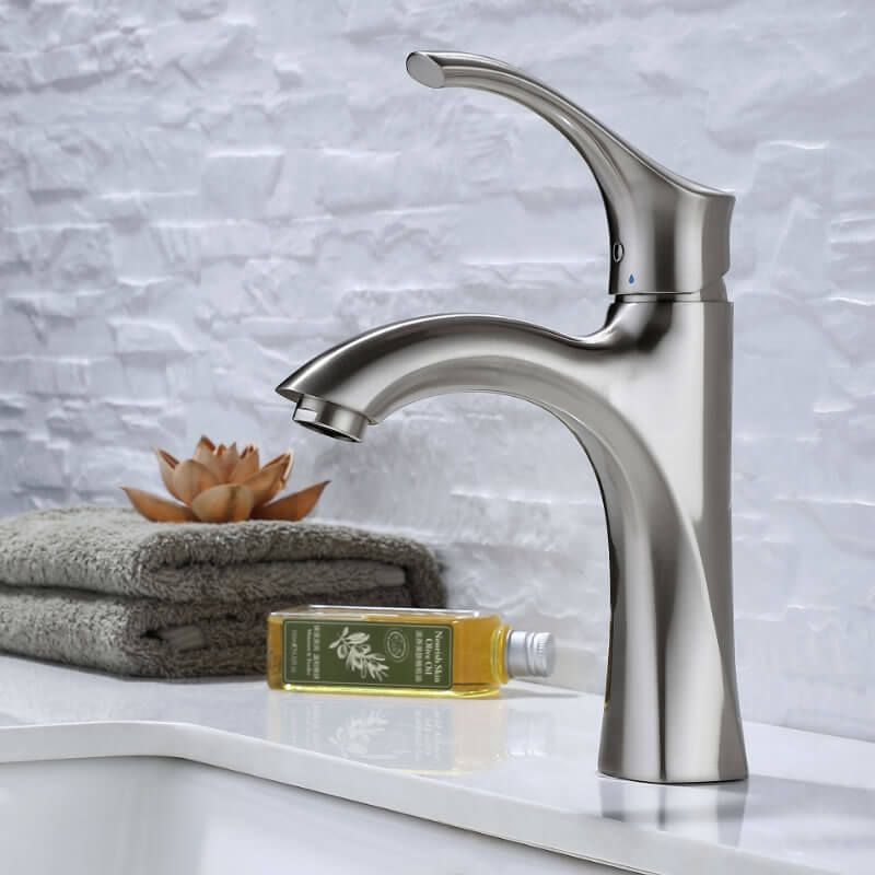Svea Bathroom Lavatory Faucet for single hole installation, Solid Brass