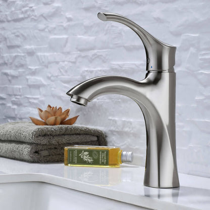 Svea Bathroom Lavatory Faucet for single hole installation, Solid Brass