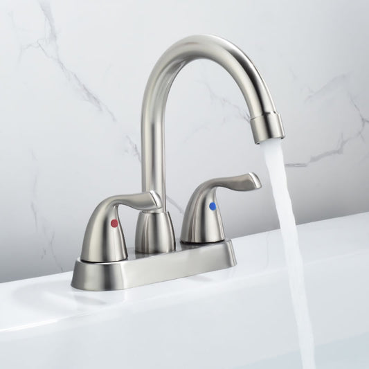 Tilde 4" Centerset Bathroom Lavatory Faucet, Solid Brass
