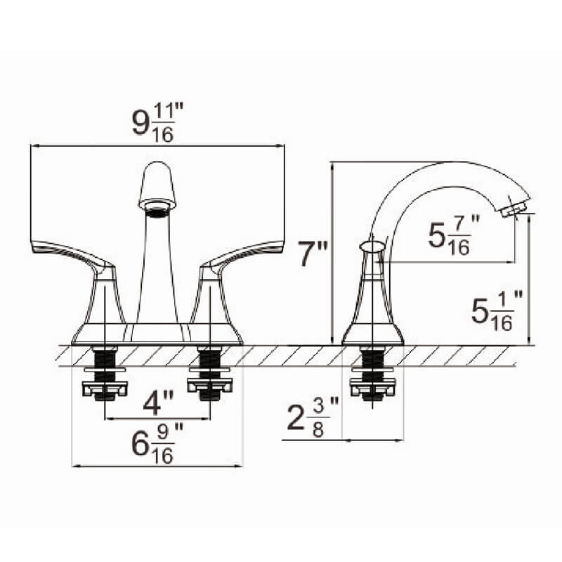 Tilde 4" Centerset Bathroom Lavatory Faucet