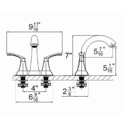 Tilde 4" Centerset Bathroom Lavatory Faucet