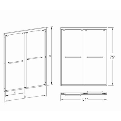 Yumi Semi-Frameless Double Sliding Shower Door