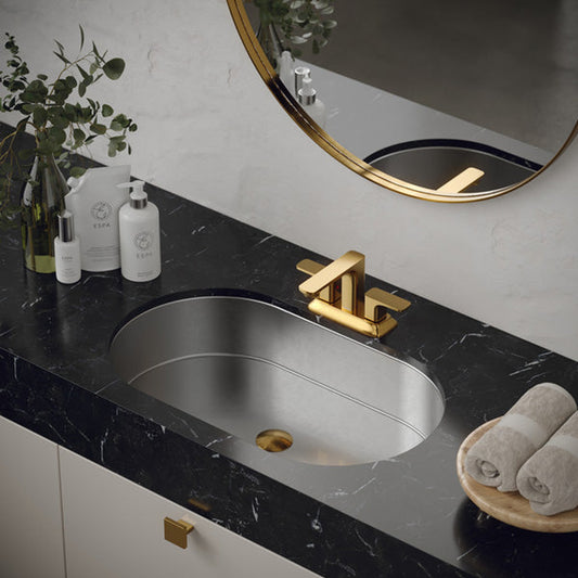 Cinox Oval Stainless Steel Undermount Bathroom Sink in Stainless Steel