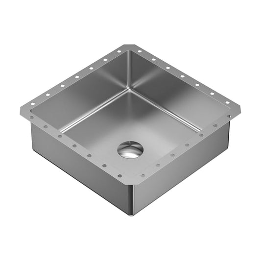 Cinox Square Stainless Steel Undermount Bathroom Sink in Stainless Steel