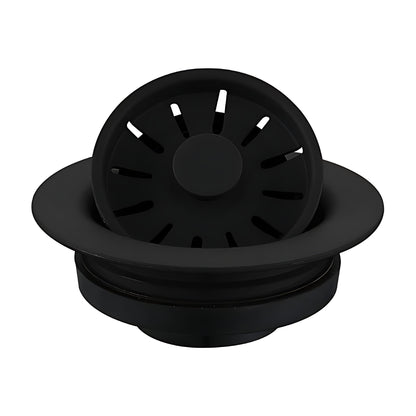 Color matched quartz sink garbage disposal flange in Black
