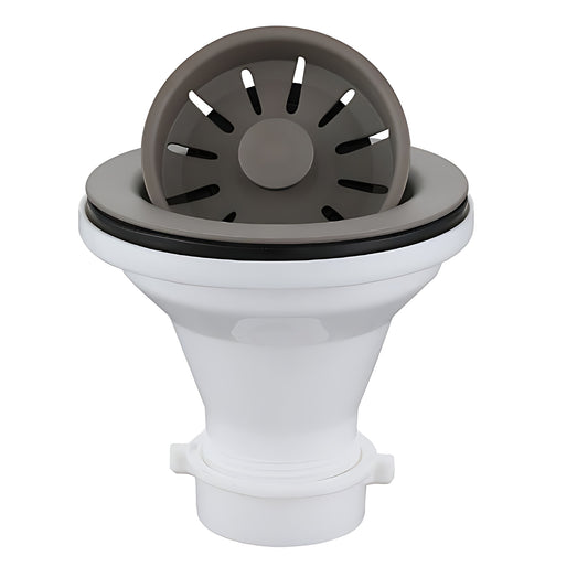 Color Matched Kitchen Sink Strainer for Quartz Sinks in Concrete