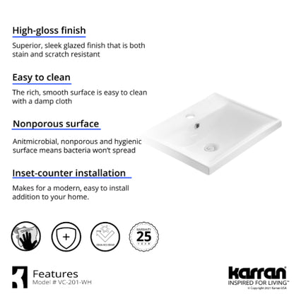 Copenhagen Vitreous China Drop-In Bathroom Sink