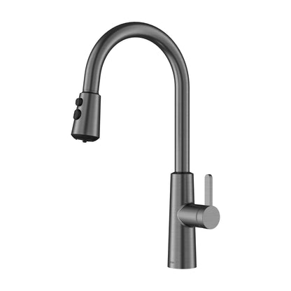 Elmsworth pull down kitchen faucet in Spot-Free Gunmetal Grey