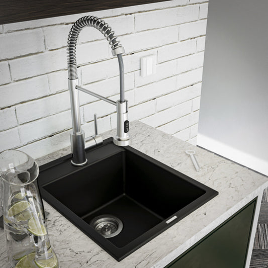 Essence 15 inch quartz composite top mount single basin bar sink