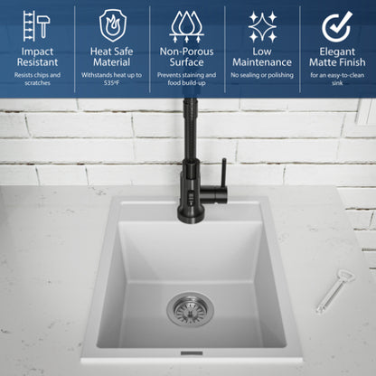 Essence 15" Quartz Composite Top Mount Bar Sink