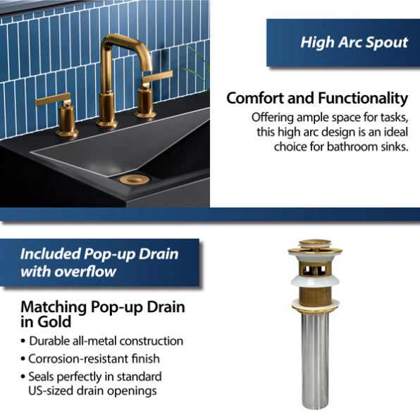 Gillingham 8" Widespread Bathroom Lavatory Faucet