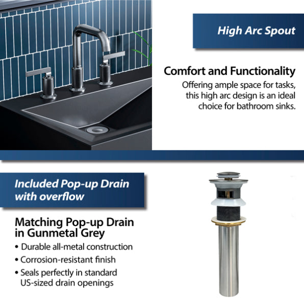 Gillingham 8" Widespread Bathroom Lavatory Faucet