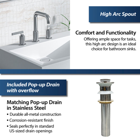 Gillingham 8" Widespread Bathroom Lavatory Faucet