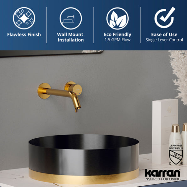 Grantham Wall Mounted Bathroom Lavatory Faucet