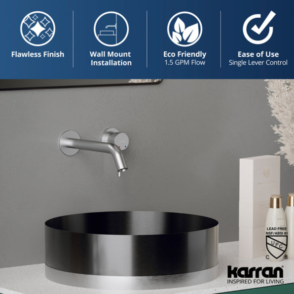 Grantham Wall Mounted Bathroom Lavatory Faucet