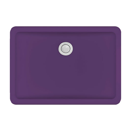 Karran Seamless Rectangular Quartz Composite Undermount Bathroom Sink in Purple
