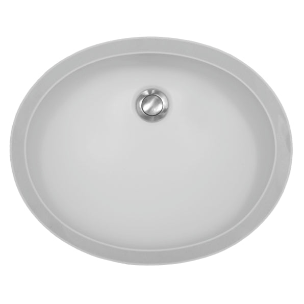 Karran Seamless round undermount bathroom sink in acrylic solid surface