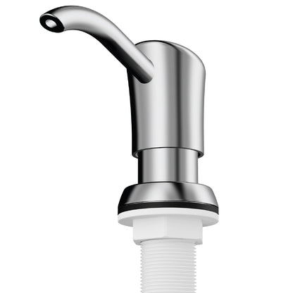 Ludlow kitchen soap dispenser in Polished Chrome, pump head close up