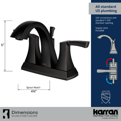 Randburg 4" Centerset Bathroom Lavatory Faucet