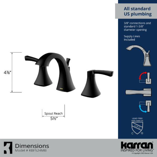 Randburg 8" Widespread Bathroom Lavatory Faucet