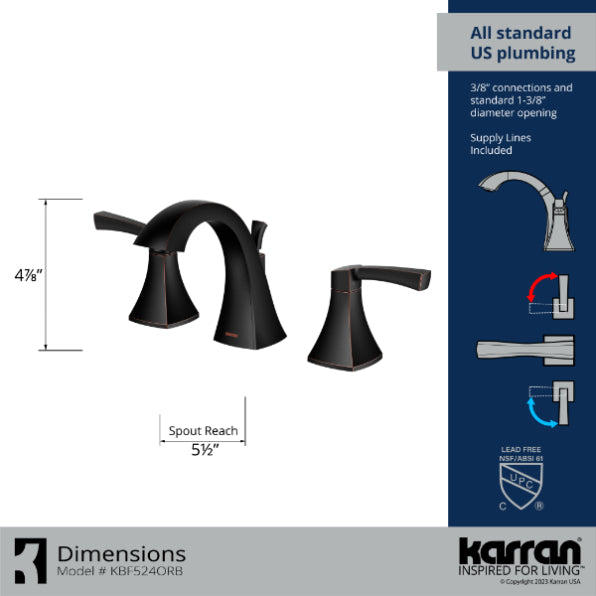 Randburg 8" Widespread Bathroom Lavatory Faucet