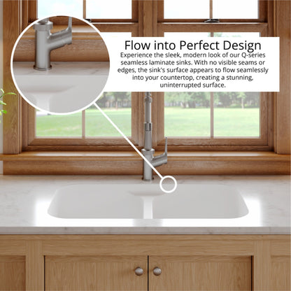 Seamless 33" Quartz Composite Undermount Double Basin Kitchen Sink