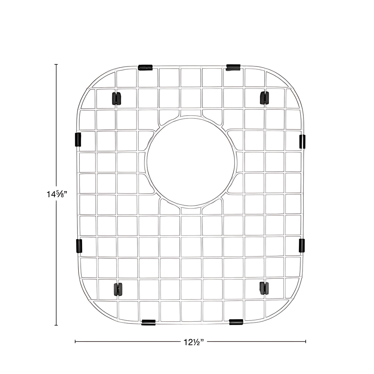 Stainless steel kitchen sink grid for E-350, U-5050, Q-350, dimensions diagram