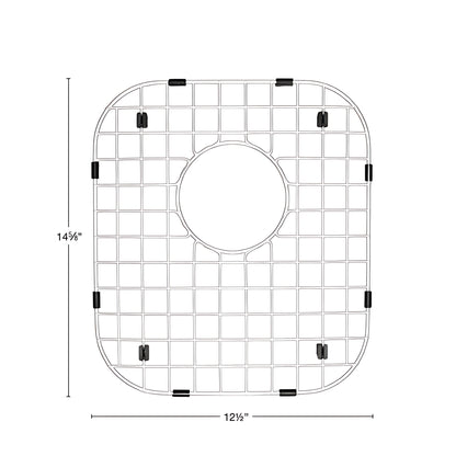 Stainless steel kitchen sink grid for E-350, U-5050, Q-350, dimensions diagram