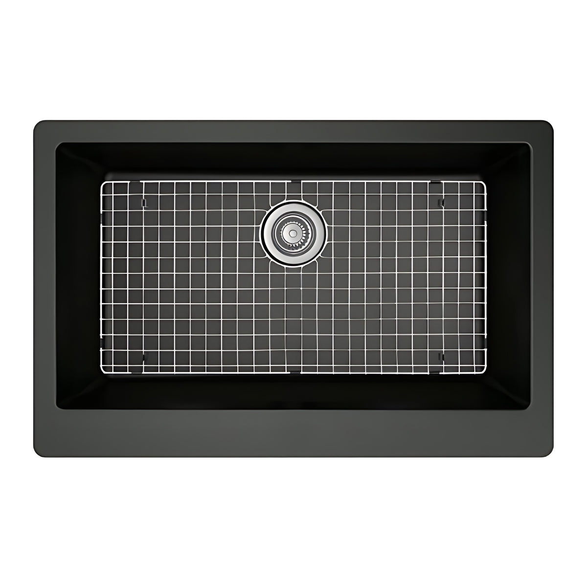 Stainless steel kitchen sink grid for QA-740, QAR-740, shown in a matching sink