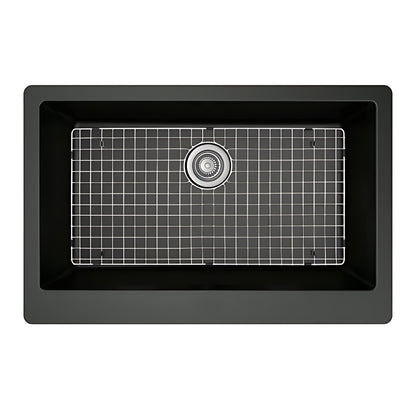 Stainless steel kitchen sink grid for QA-740, QAR-740, shown in a matching sink