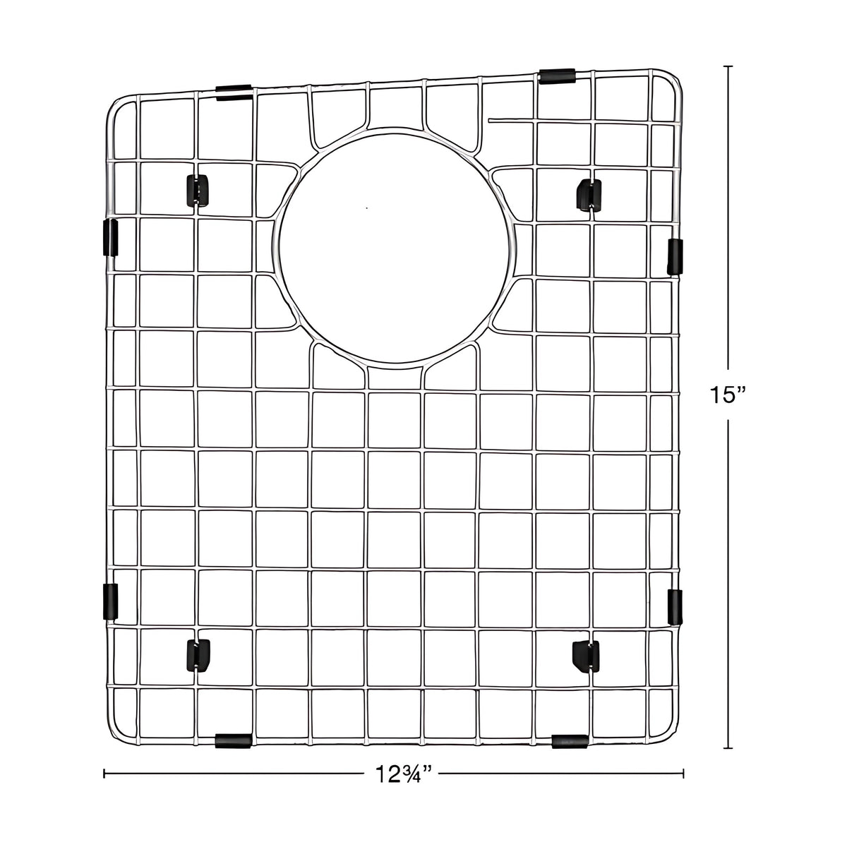 Stainless steel kitchen sink grid for QT-710, QU-710 Left Bowl, dimensions diagram
