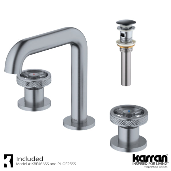 Tryst Wheel 8" Widespread Bathroom Lavatory Faucet