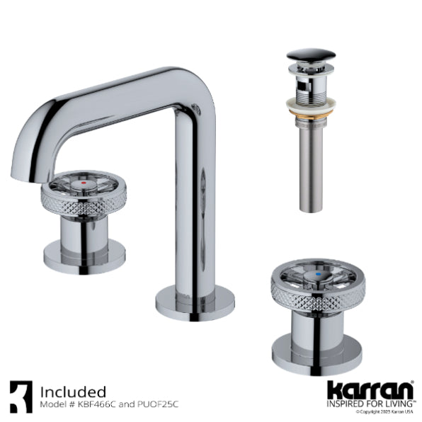 Tryst Wheel 8" Widespread Bathroom Lavatory Faucet