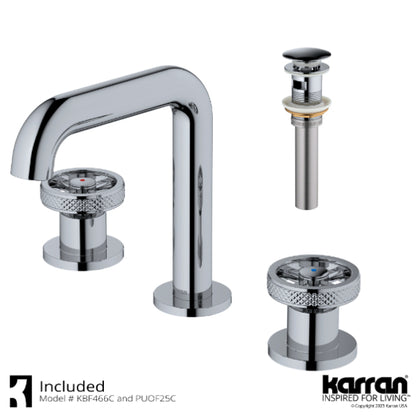 Tryst Wheel 8" Widespread Bathroom Lavatory Faucet