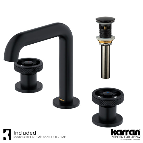 Tryst Wheel 8" Widespread Bathroom Lavatory Faucet