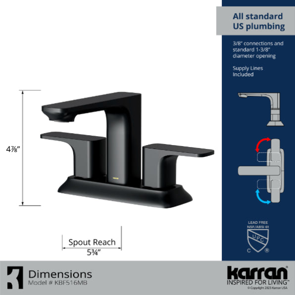 Venda 4" Centerset Bathroom Lavatory Faucet