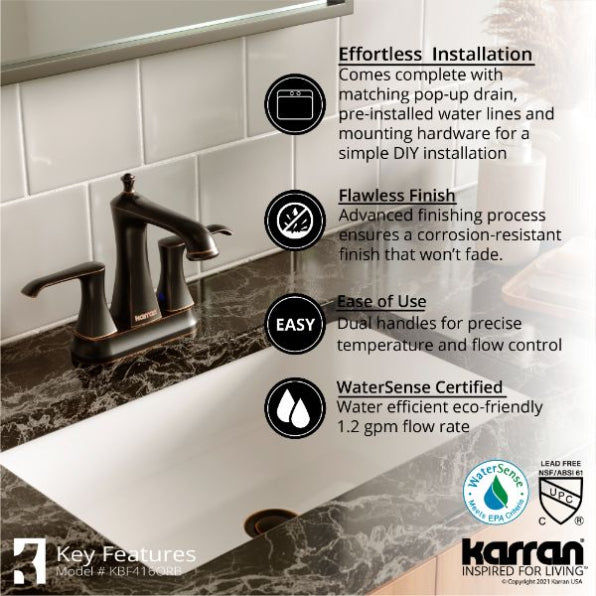 Woodburn 4" Centerset Bathroom Lavatory Faucet