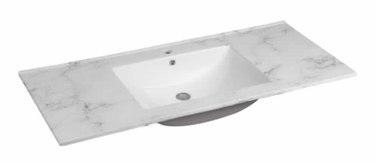 Calacatta Grey Printed Ceramic Integrated Vanity Top