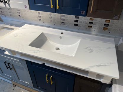 Calacatta Grey Printed Ceramic Integrated Vanity Top